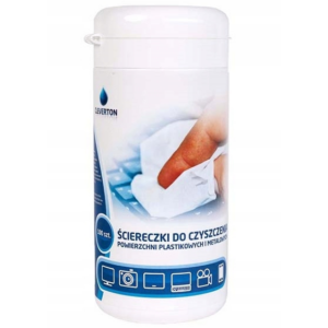ŚCIERECZKI NASĄCZONE DO CZYSZCZENIA POWIERZCHNI PLASTIKOWYCH I METALOWYCH CLAVERTON 100 szt.